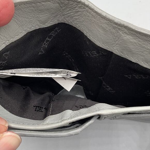 Velez Women's Tri-Fold Leather Wallet, Cracked Silver - Picture 10 of 11